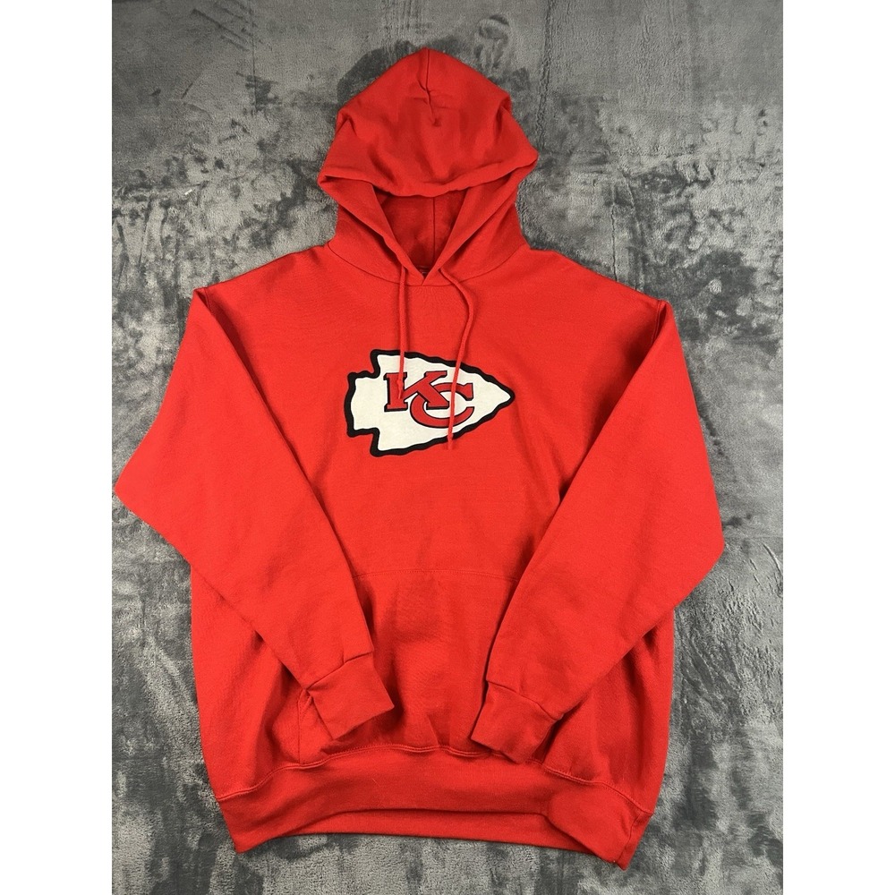Vintage Kansas City Chiefs Hoodie L Red Y2K 2007 NFL Football Sweatshirt